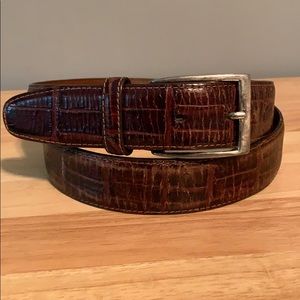 Johnston & Murphy Alligator Leather Brown Belt 36
